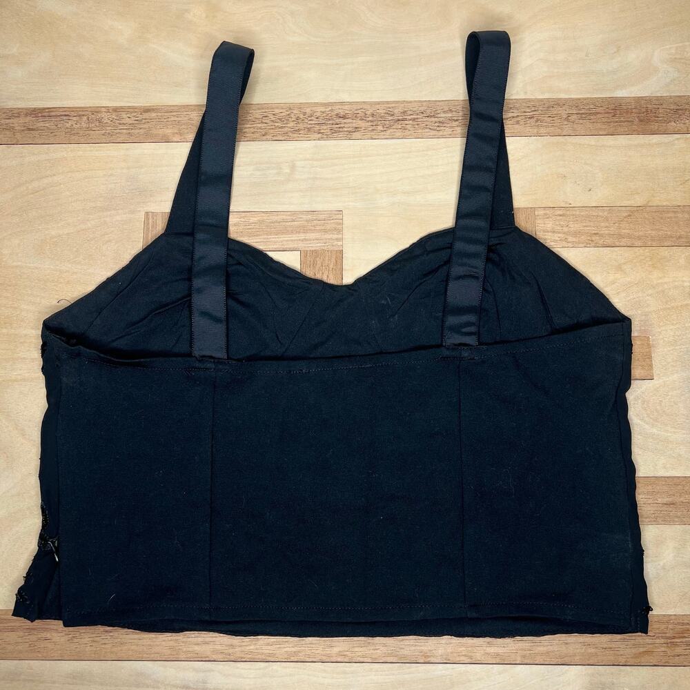 Zara Beaded Bustier Style Top Cropped Size Large Black Gold Sleeveless Festival - Picture 5 of 10